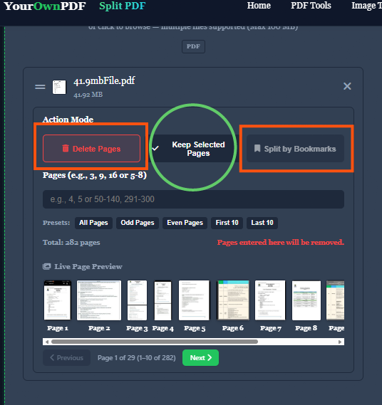 پیج سلیکشن 1